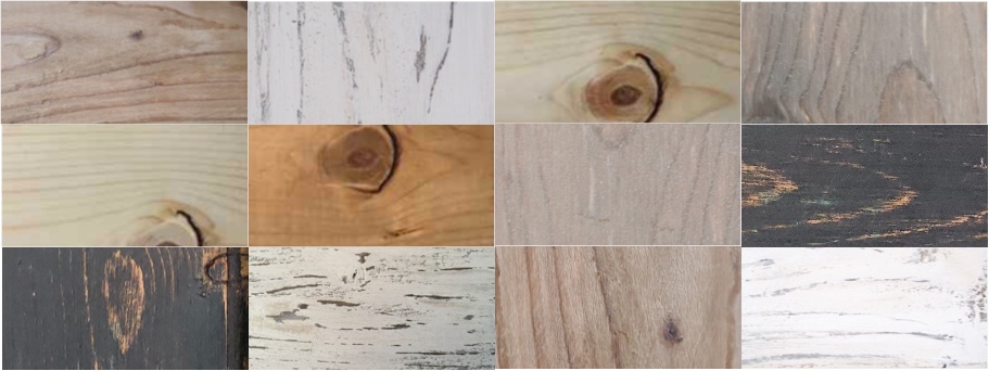 Different types of barn wood create with the base of steel wool and vinegar