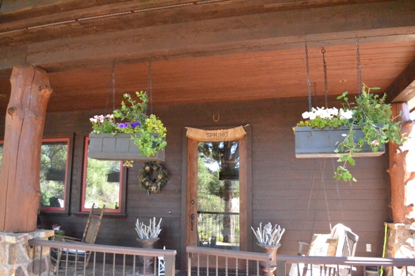 Flower Boxes at fron door County Design Style