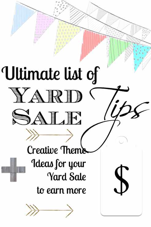 Yard sale tips with banners