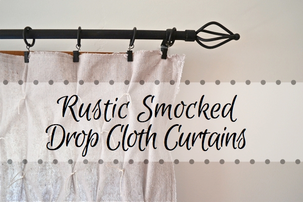 Rustic Smocked Drop Cloth curtains FP