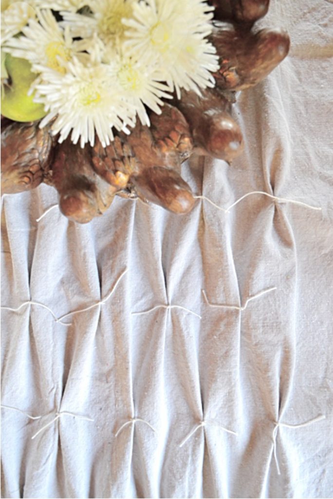 Smocked Drop Cloth Table runner