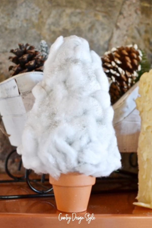Cotton Ball Christmas Tree Country Design Style