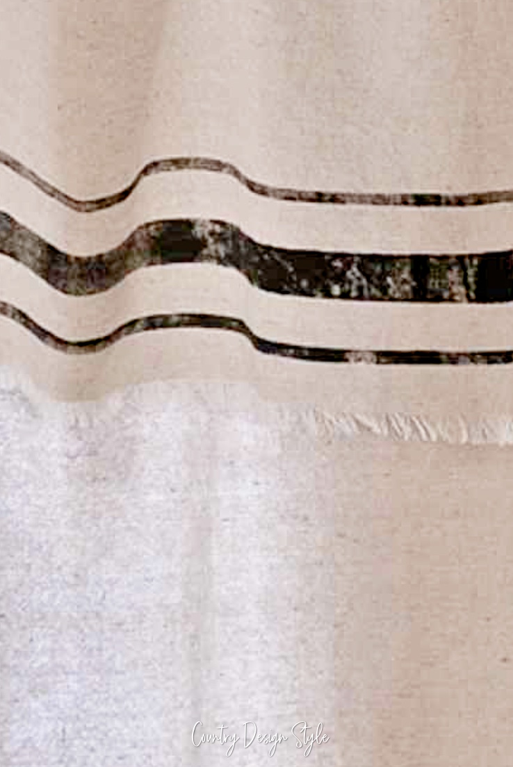 close up of grain sack stripes
