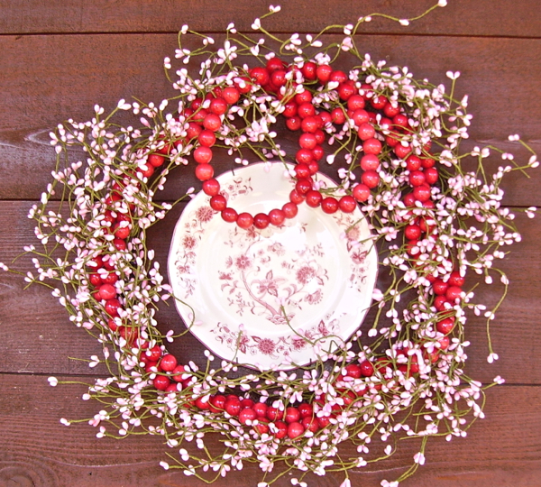 Valentines Wreath with pink beads