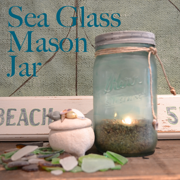 Sea Glass Mason Jar