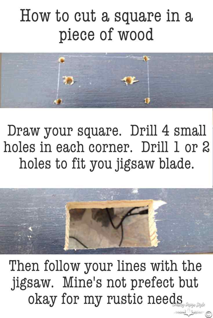 Cut a square in wood Blogger Saw Blade Sign | Country Design Style | countrydesignstyle.com