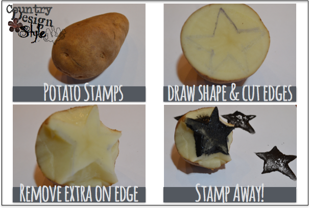 potato stamping http://countrydesignstyle.com #potatostamp #rubberstampingideas