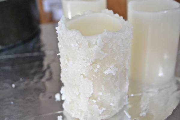 first layer of wax http://countrydesignstyle.com #batterycandles #candles #lighting