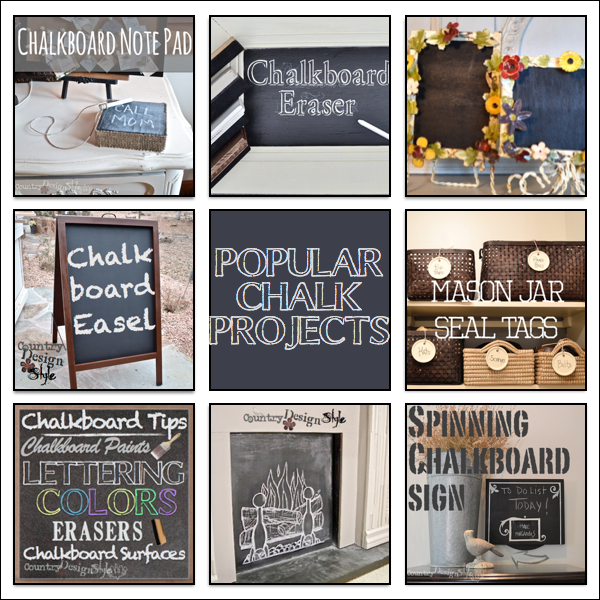 popular chalk projects http://countrydesignstyle.com #chalk #chalkboard #diyprojects