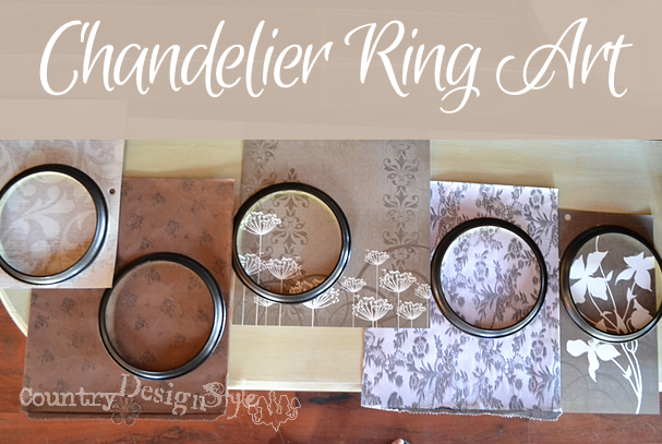 Laid out Chandelier Ring Art https://countrydesignstyle.com #art #easydiy #repurposing