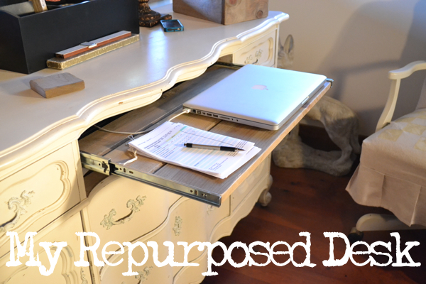 buffet turned desk http://countrydesignstyle.com #repurpose #desk #diy