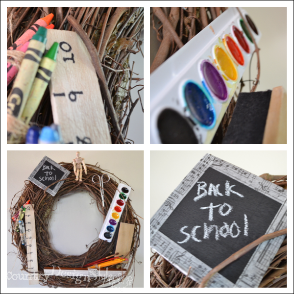 Back to School Wreath http://countrydesignstyle.com #backtoschool #wreath