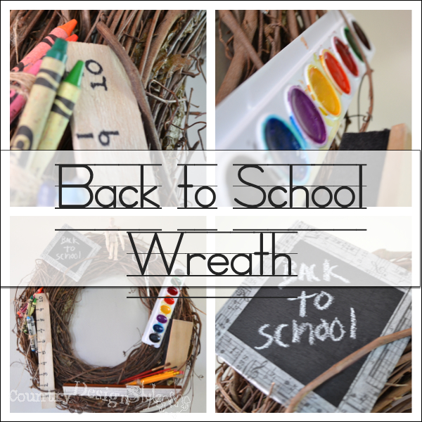 Back to School Wreath https://countrydesignstyle.com #backtoschool #wreath