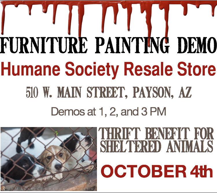 HSCAZ Furniture Painting Demo https://countrydesignstyle.com #paintingdemo #thriftbenefit