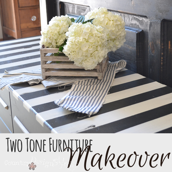 Two tone furniture makeover https://countrydesignstyle.com #furnituremakeover #painting #DIY
