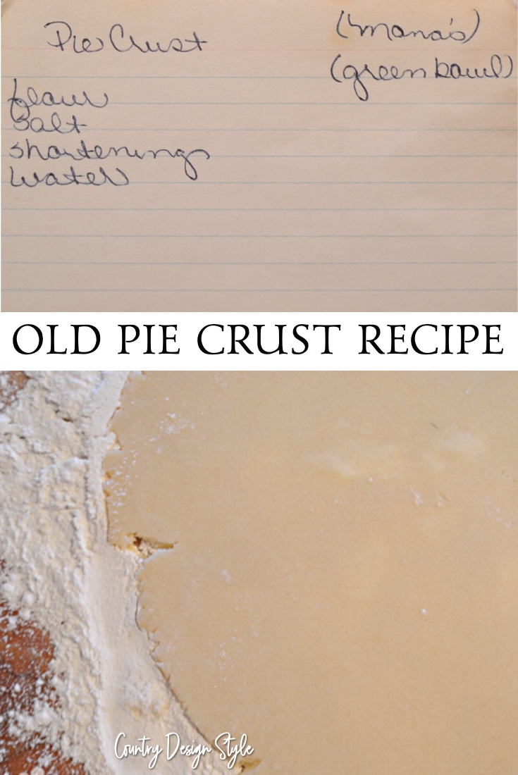 old pie crust recipe
