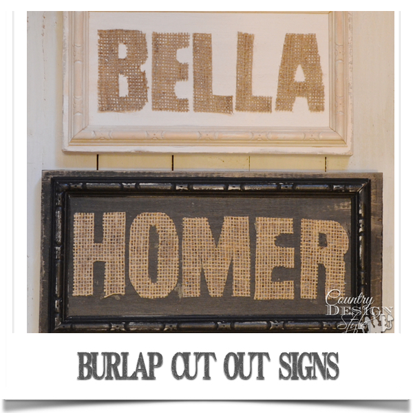 burlap cut out signs country design style fpol