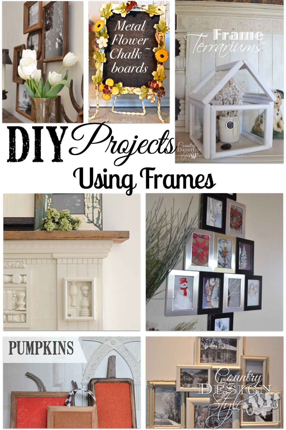 How to and DIY projects using frames.  Most from the thrift store.  Country Design Style