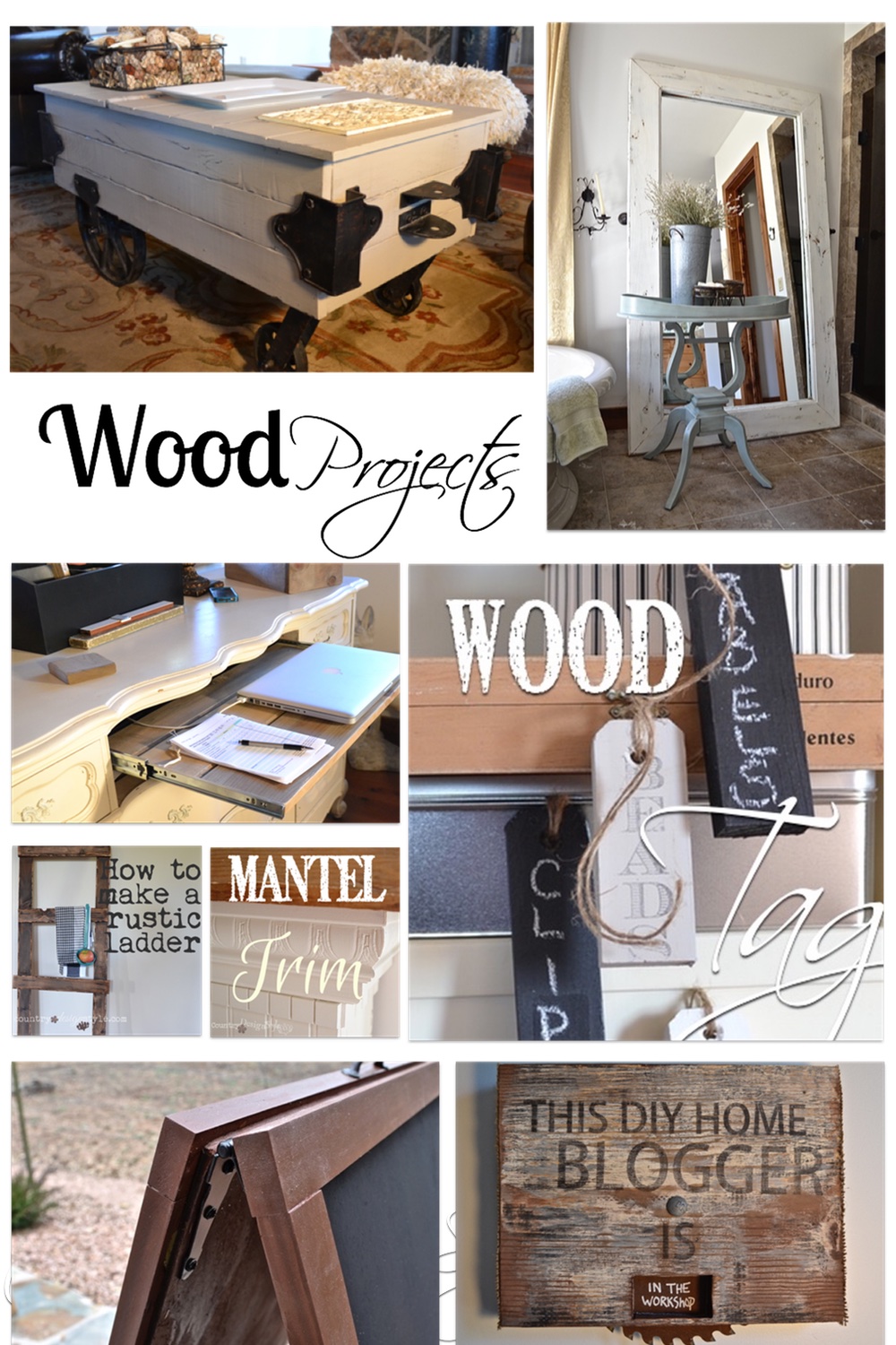 A collection of DIY projects made using wood.  Country Design Style