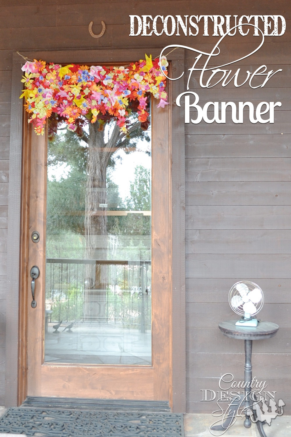 Deconstructed flower spring banner. Easy diy project and fun for the kids to help. County Design Style