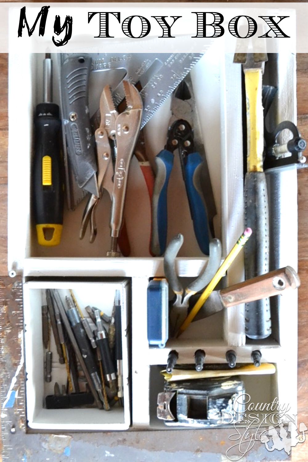 Wouldn't it be great to have your most used crafting tools laid out on a tray? I thought so and I did it. Country Design Style