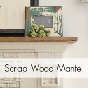 scrap wood mantel with spindles