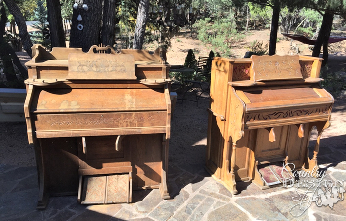Two old broken organs waiting for makeovers | countrydesignstyle.com