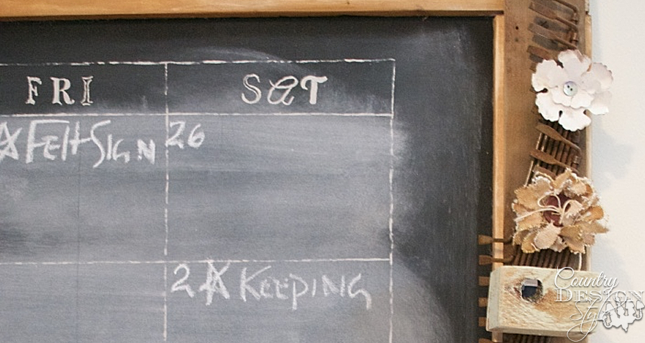 Large Calender Chalkboard | Country Design Style | countrydesignstyle.com