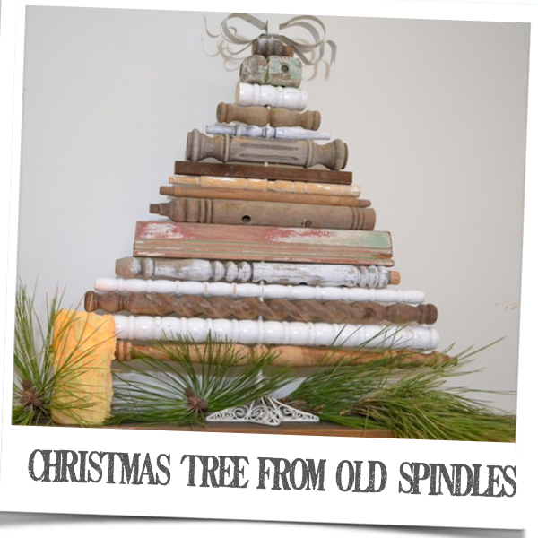 Vintage style Christmas tree made from old spindles | countrydesignstyle.com