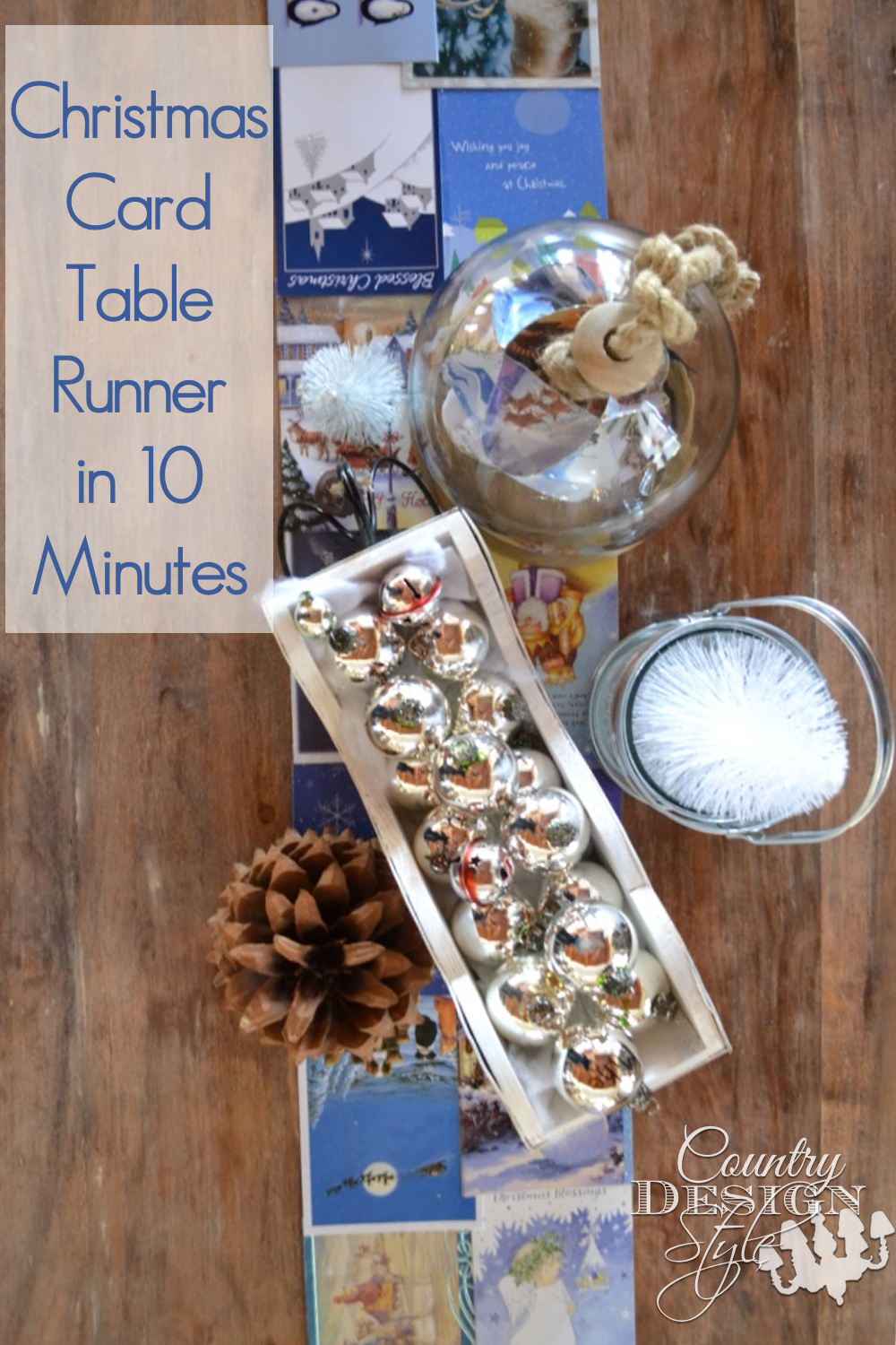 Christmas Card Table Runner in 10 Minutes | Country Design Style | countrydesignstyle.com
