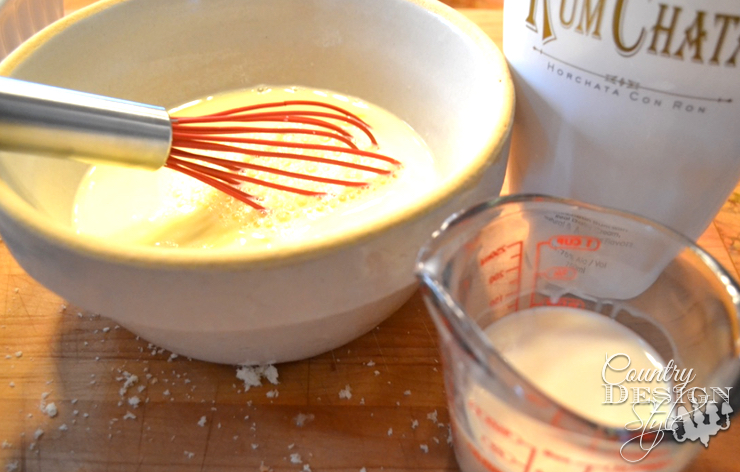 Mixing Rumchata Bread Puddiing | Country Design Style | countrydesignstyle.com