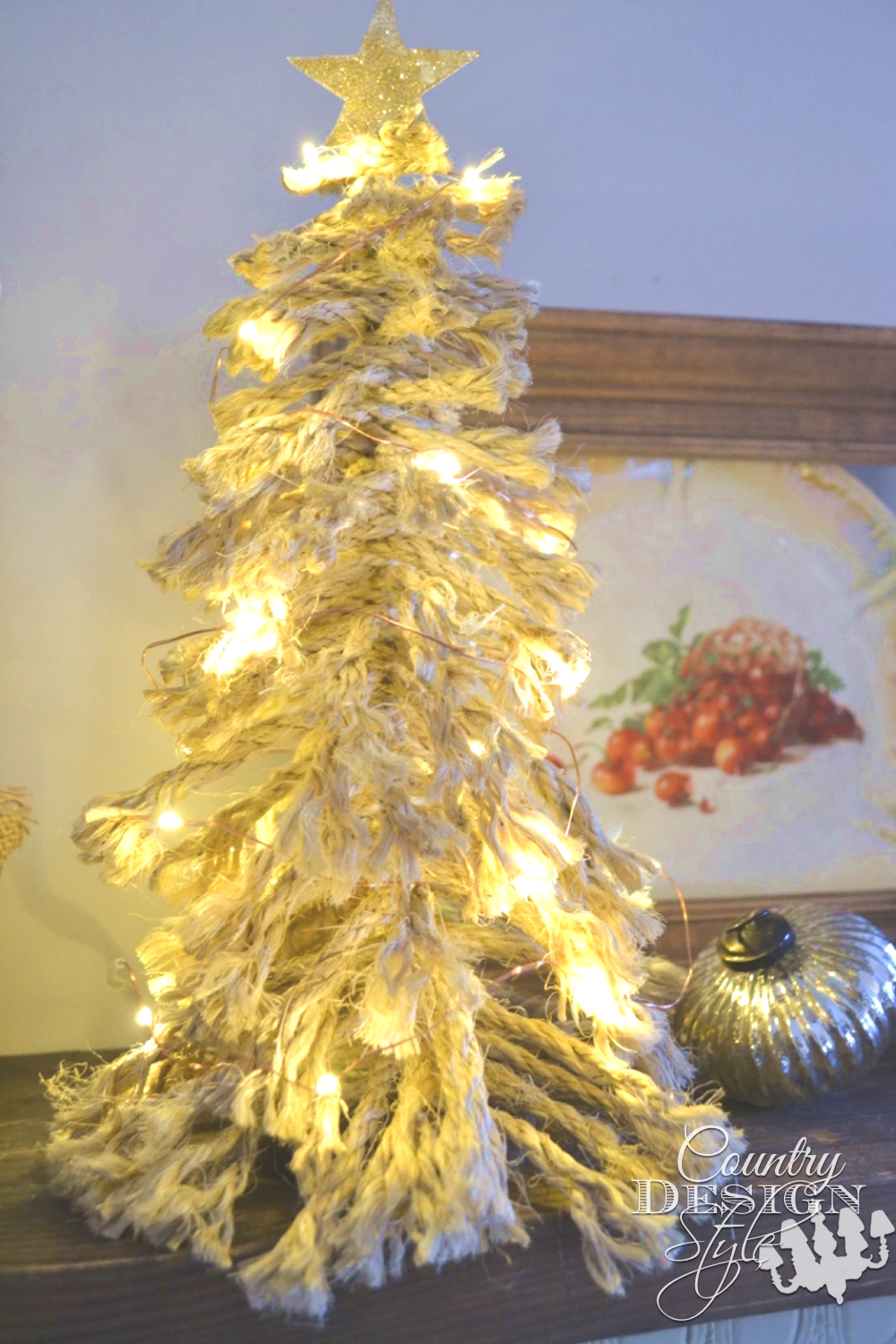 Shaggy Christmas Tree with Lights | Country Design Style | countrydesignstyle.com