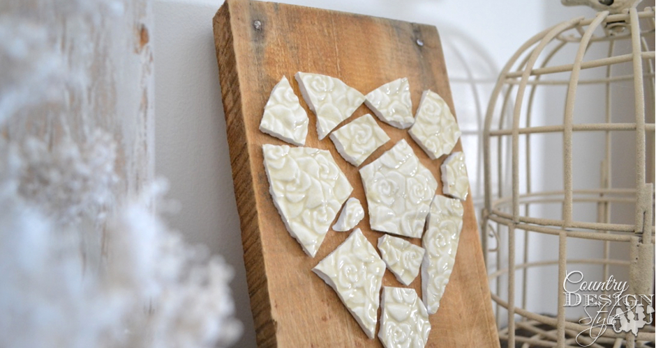 mosaic heart plaque fp | Country Design Style | countrydesignstyle.com