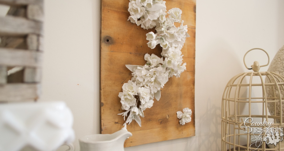 Falling Flowers Spring Sign on Mantel | Country Design Style | countrydesignstyle.com
