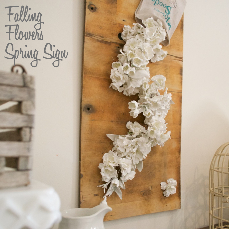 Falling Flowers Spring Sign square | Country Design Style | countrydesignstyle.com