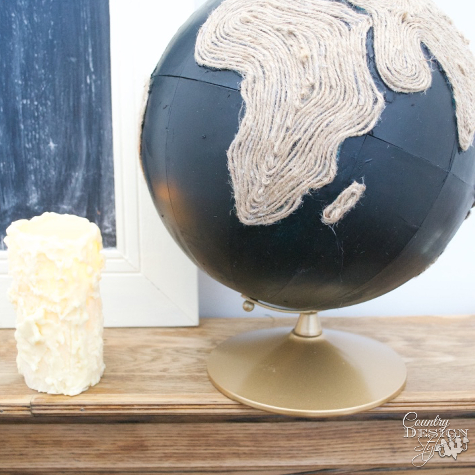 Chalkboard Globe with Twine SQ | Country Design Style | countrydesignstyle.com