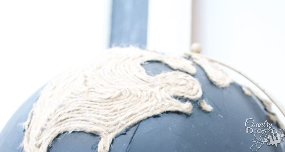 Chalkboard Globe with twine land | Country Design Style | countrydesignstyle.com