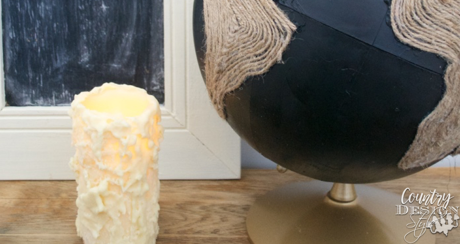 Chalkboard and Twine Globe | Country Design Style | countrydesignstyle.com