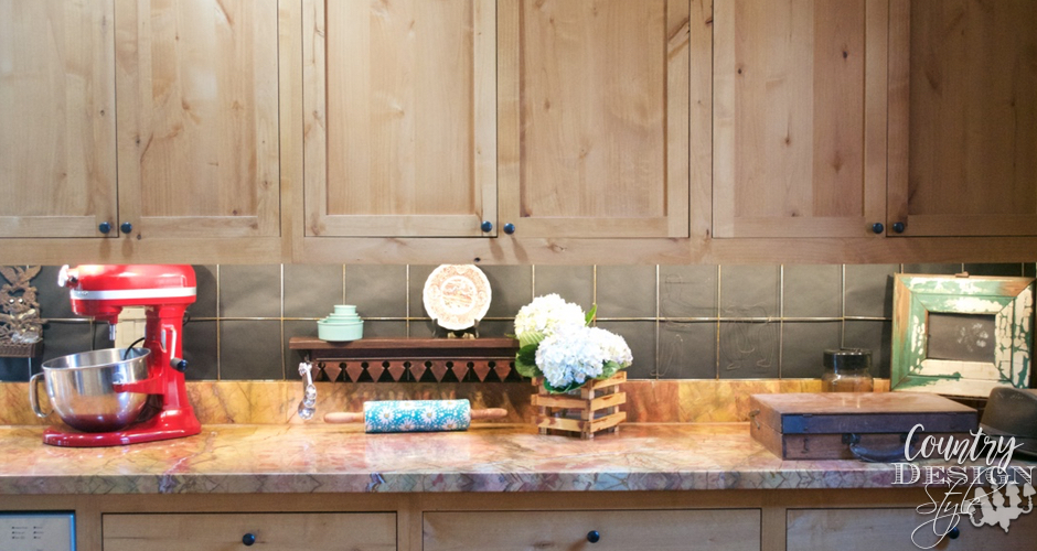 DIY Farmhouse Industrial Backsplash Right side | Country Design Style | countrydesignstyle.com
