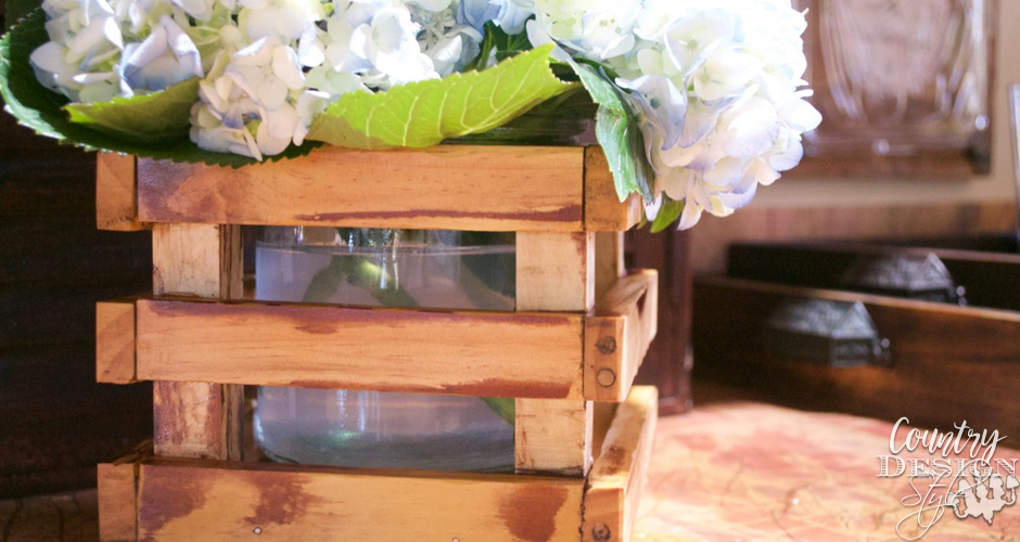 Glass Vase in a DIY Crate | Country Design Style | countrydesignstyle.com