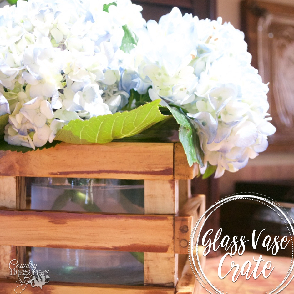 Glass Vase in a DIY crate SQ | Country Design Style | countrydesignstyle.com