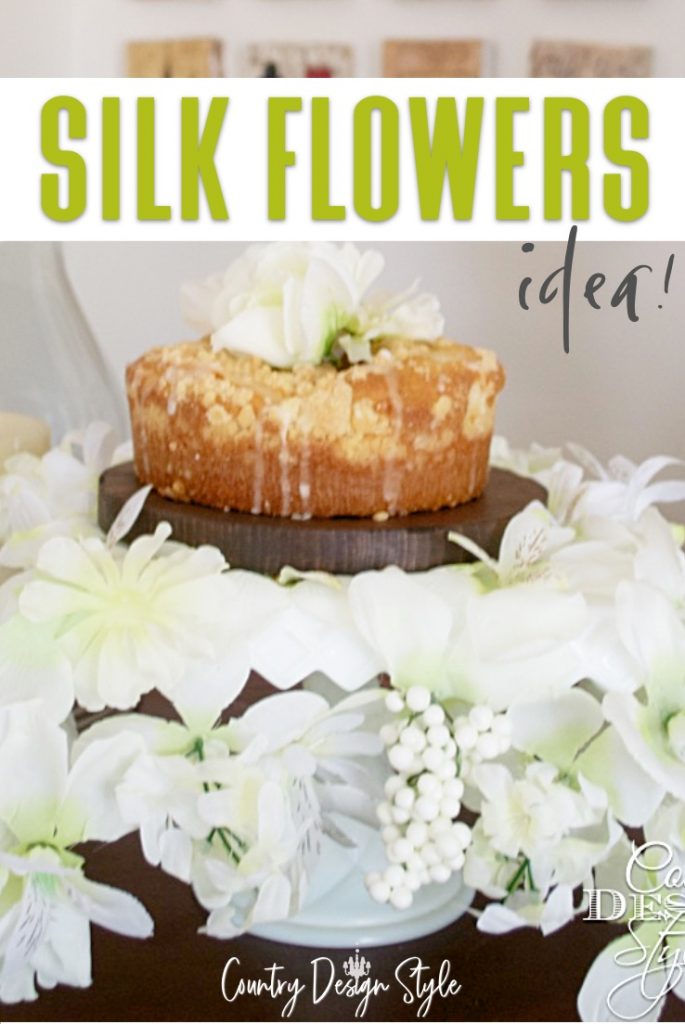 floral drape with cake