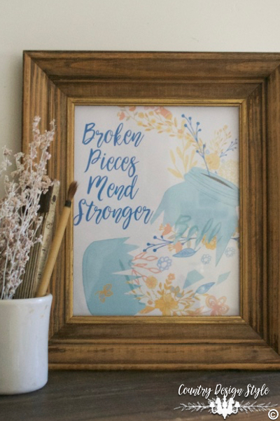 Broken Pieces Mend Stronger VT | Country Design Style | countrydesignstyle.com