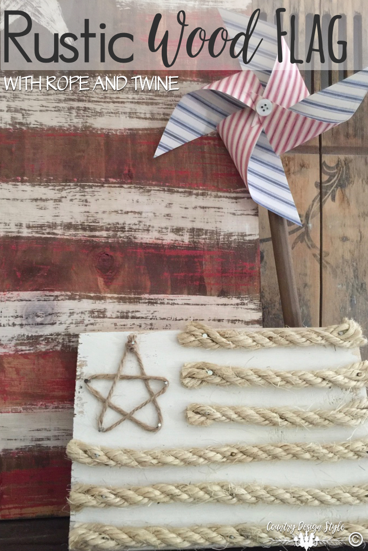 Rustic-wood-flag-with-twine | Country Design Style | countrydesignstyle.com