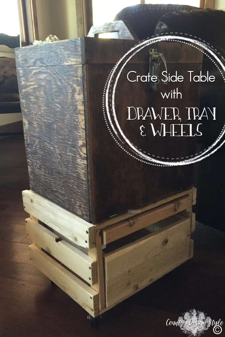 Crate-Side-Table-with-wheels | Country Design Style | countrydesignstyle.com