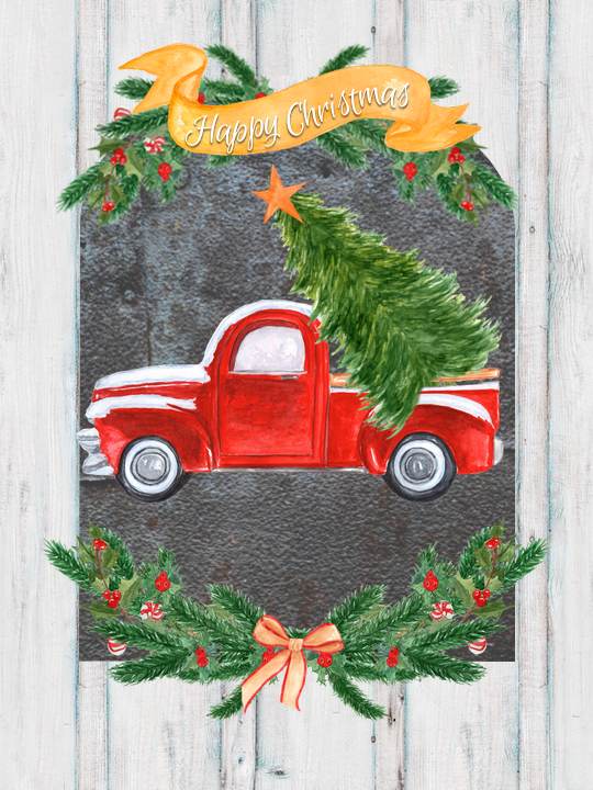 red-pickup-with-christmas-tree-country-design-style-countrydesignstyle-com