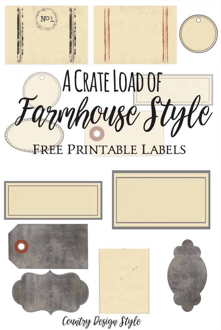 Farmhouse style labels