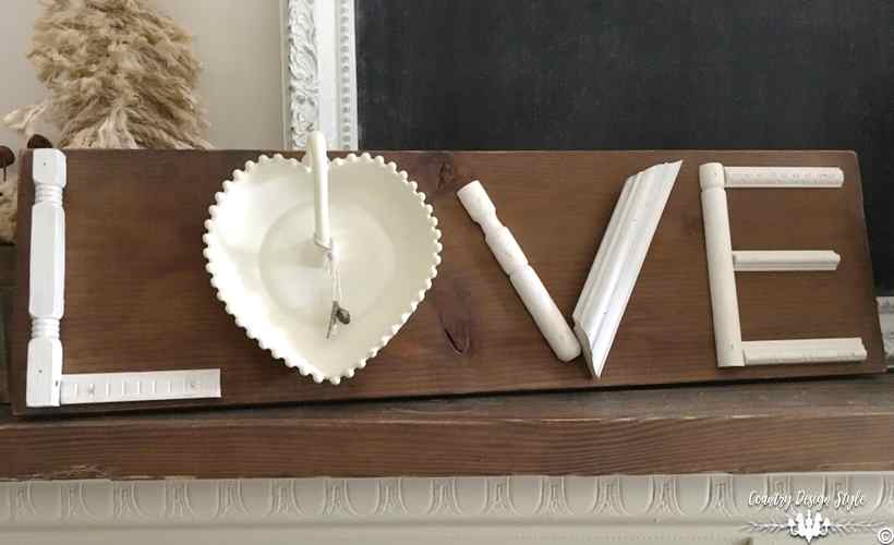 Love Sign [DIY] on the mantel | Country Design Style | countrydesignstyle.com