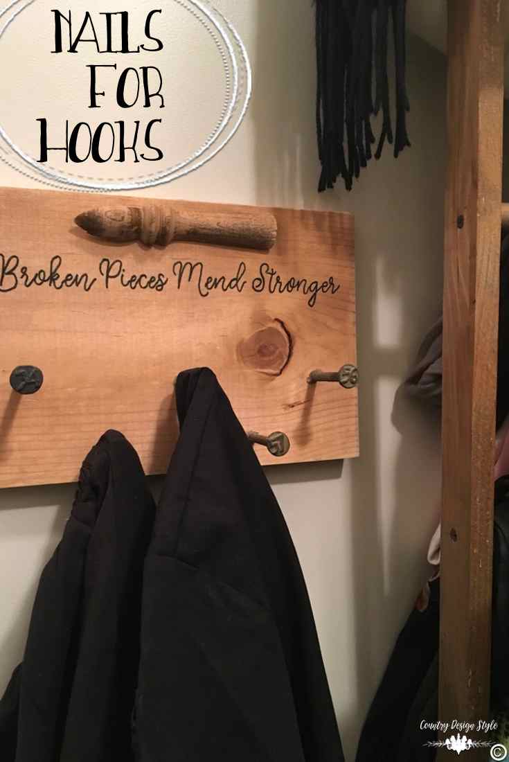 Nailed Hooks [DIY] Pin | Country Design Style | countrydesignstyle.com