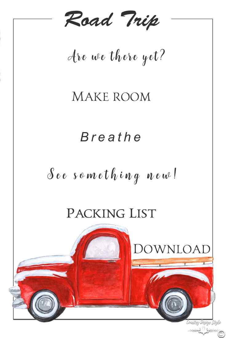 Road Trip Packing List Pin | Country Design Style | countrydesignstyle.com